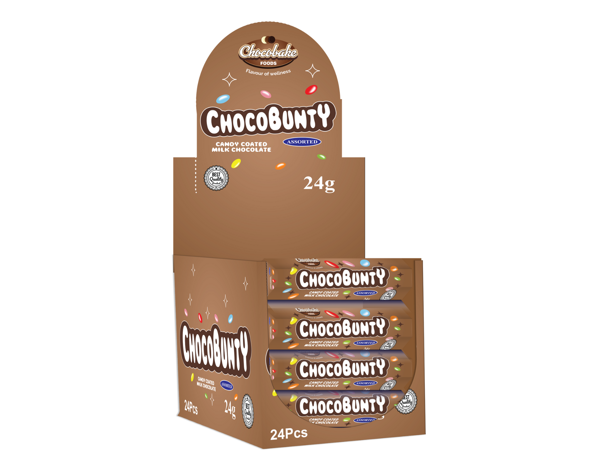 ChocoBounty- Candy Coated Milk Chocolate -24g -24 pcs