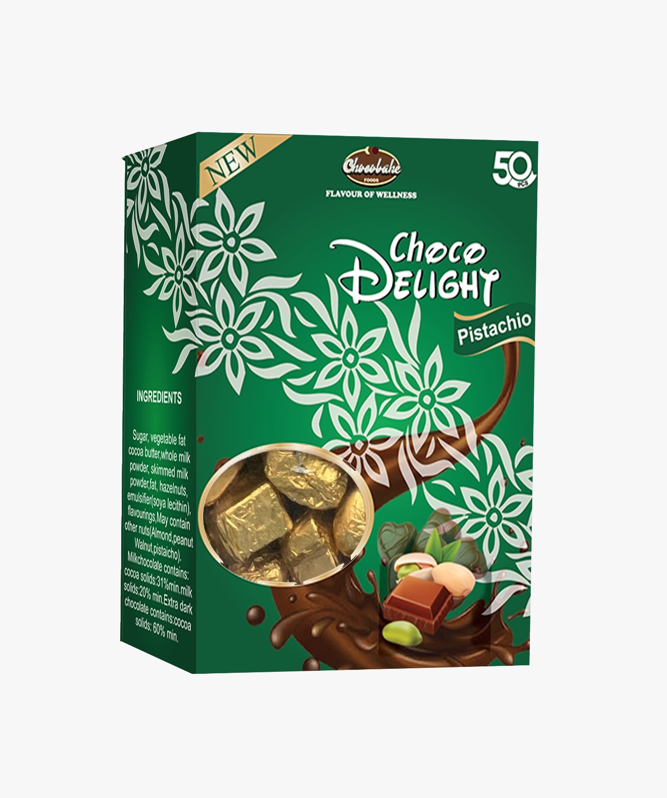 Choco Delight - Pistachio- 50 pcs